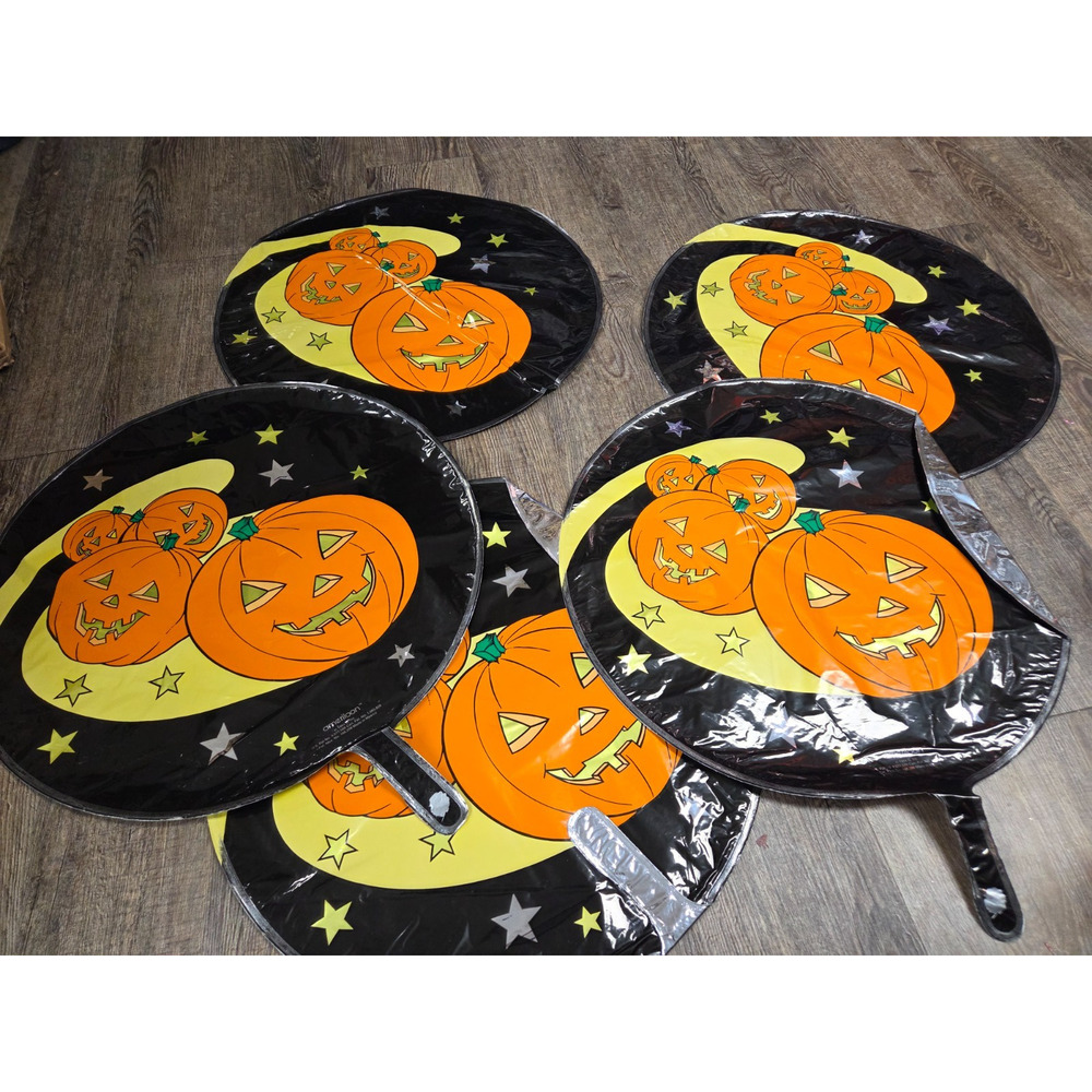 Happy Halloween Spooky Vintage Mylar Balloons From 1980s Lot of 6